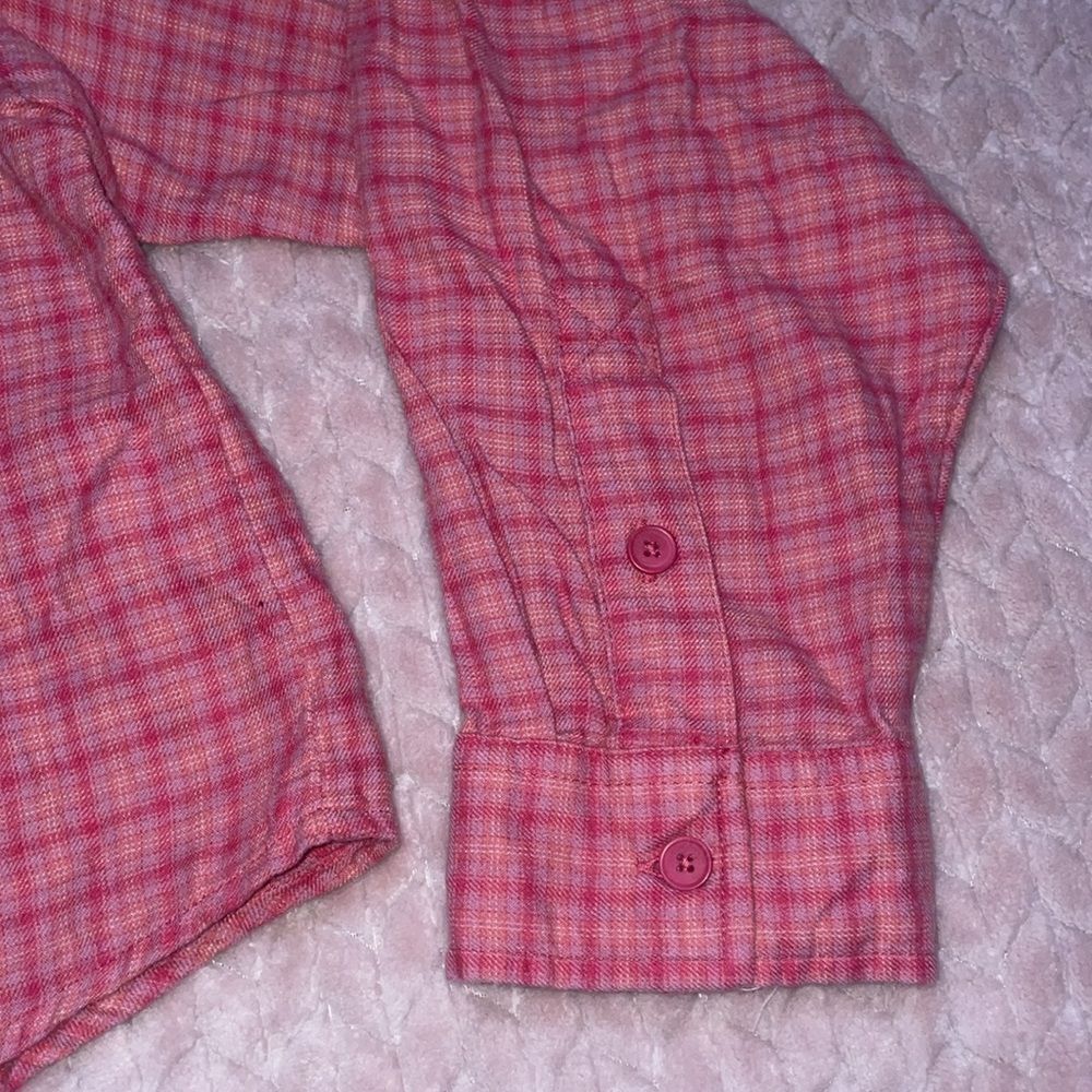 American Eagle Outfitters Womens Pink Plaid Button Front Blouse - Picture 2 of 6